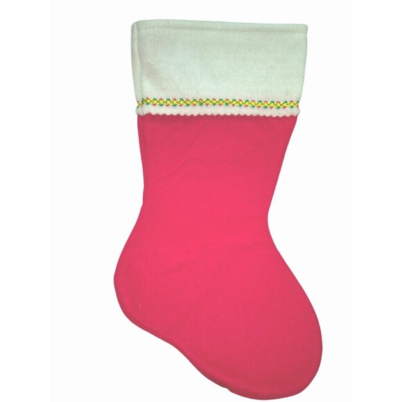 Set Of 7 Vintage Christmas Stockings Various Santa Dog Cat Tree Motifs - Picture 4 of 8